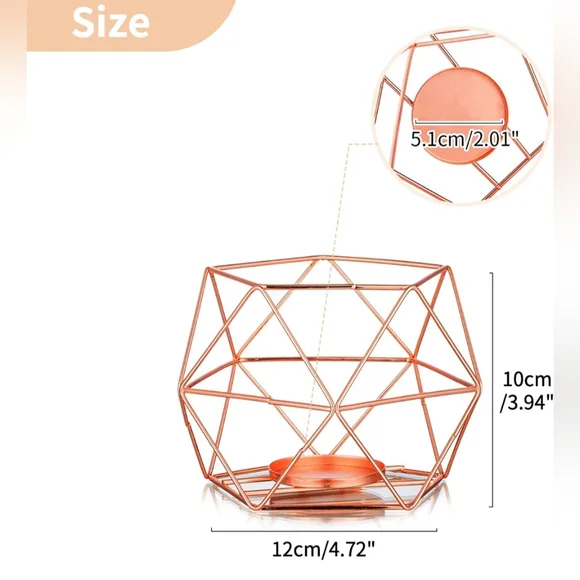 NWOT Metal Candle Holder in Rose Gold - Picture 6 of 12